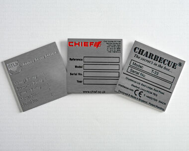 Etched Stainless Steel Labels 50mm x 50mm