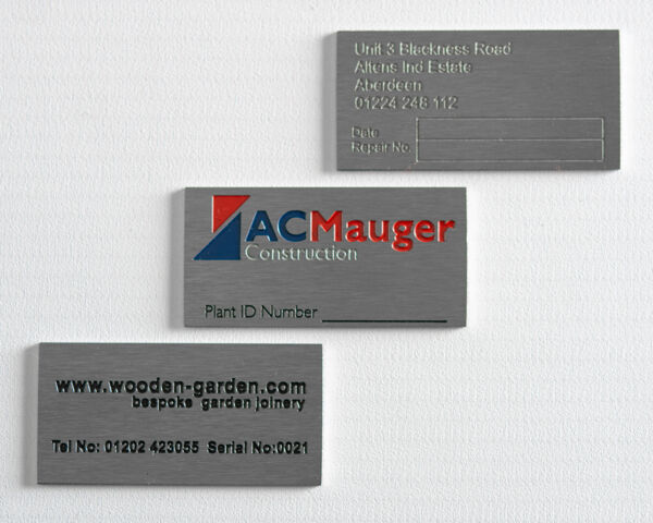 Etched Stainless Steel Labels 50mm x 25mm - Brunel Engraving