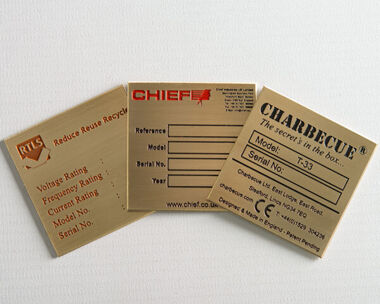 Etched Brass Labels 50mm x 50mm