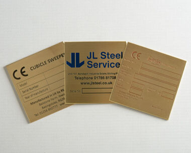 Etched Brass Labels 85mm x 85mm