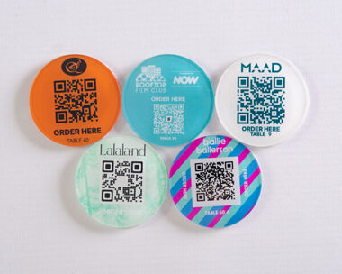 Acrylic QR Code Table Numbers - 50mm - Brunel Engraving