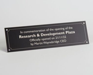 Black Aluminium Commemorative Bench Plaque