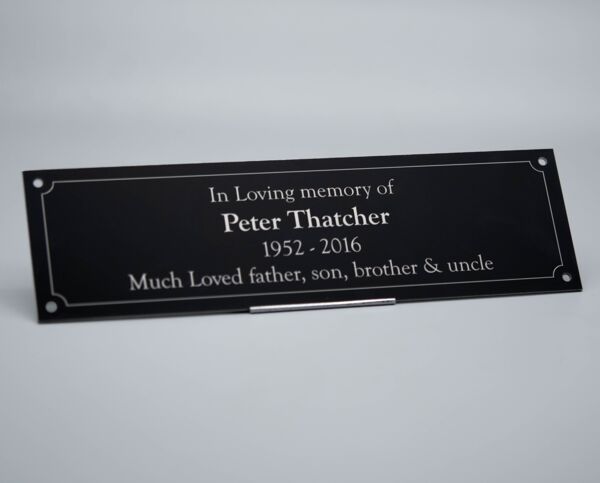Black Aluminium Memorial Bench Plaque 1