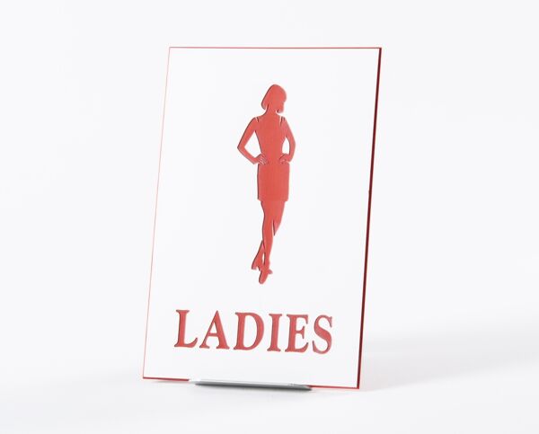 Ladies Photo Sign Ladies Toilet - Acrylic Picture Sign | Brunel Engraving