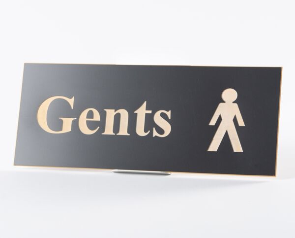 Acrylic Picture Sign   Gents Wide