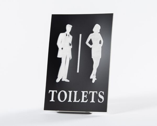 Acrylic Picture Sign   Toilets Tall