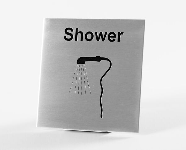 St Steel Shower Picture Sign