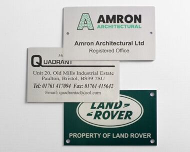 Aluminium Anodic Labels 125mm x 75mm