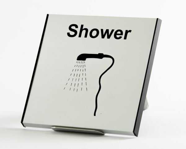 Shower Today. Sign Aluminium Shower Sign - Brunel Engraving