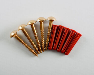 38mm Brass Screws and Brass Domed Caps (pkt of 5)