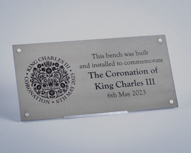 Lasered Stainless Steel Commemorative Bench Plaque