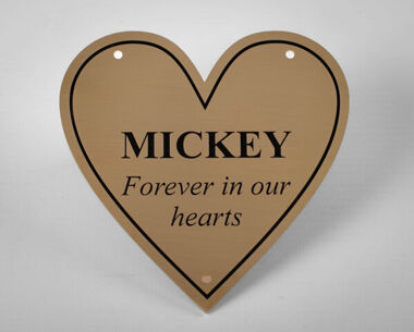 Brass Remembrance Pet Plaque - Heart