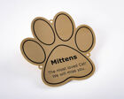 Brass engraved dog paw print plaque