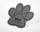 Stainless Steel Memorial Paw print plaque