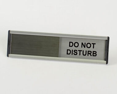 Do Not Disturb Sign - Metal Holder with Slider
