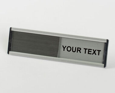 Custom Text Sliding Sign - Metal Holder with Slider