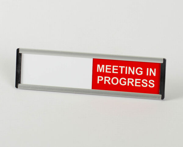 Programing In Progress Sign Meeting in Progress Sign | Professional Office Communication