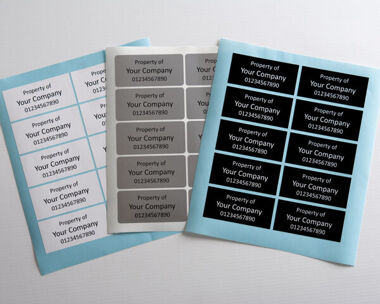 S/A Vinyl  Asset Labels Type 1 75mm x 35mm