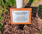 Aluminium Memorial Tree Plaque with Light Mahogany Finished Base