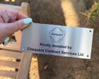 Stainless steel commemorative bench plaque