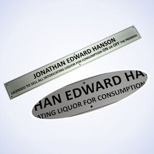 Aluminium Licensee Plate