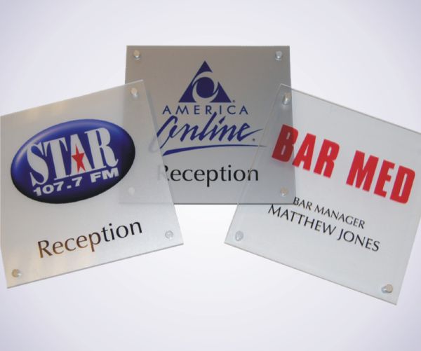 Square Acrylic Stand off Signs - Brunel Engraving